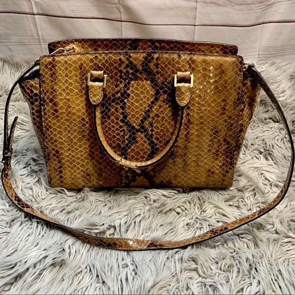 Michael Kors Selma Python Satchel - Picture 1 of 16